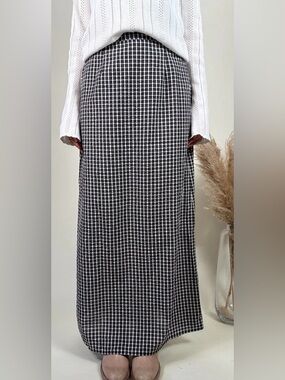 Black and White Checked Maxi Skirt - Classic Women’s Skirt